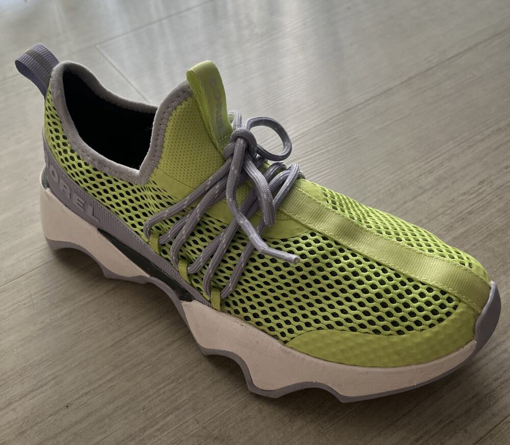 Sorel Kinetic Impact II Wonder Lace Sneaker Shoes - Neon Lime Green Mesh Sz 8.5
